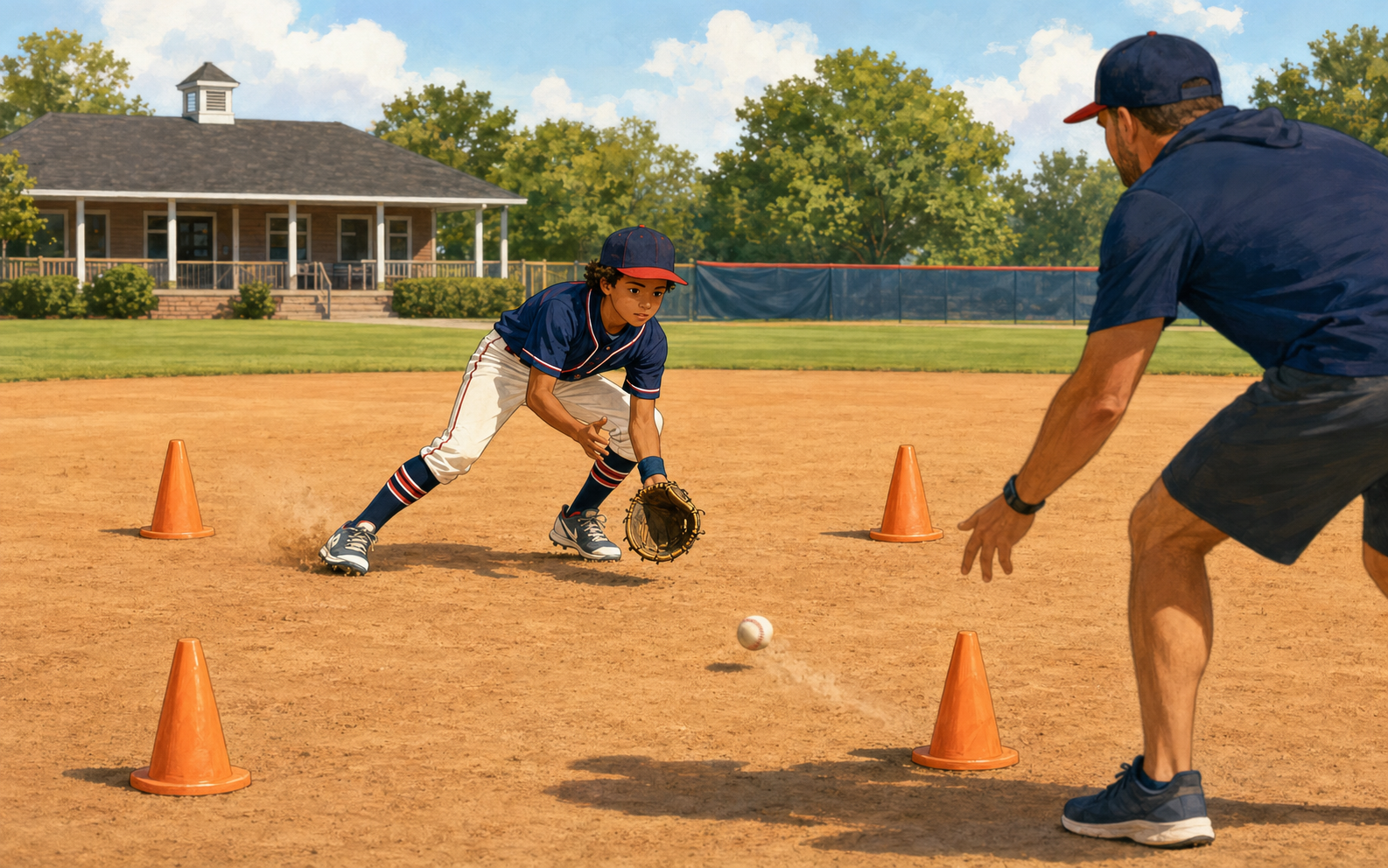 Cone Grounder Circuit youth baseball drill demonstration