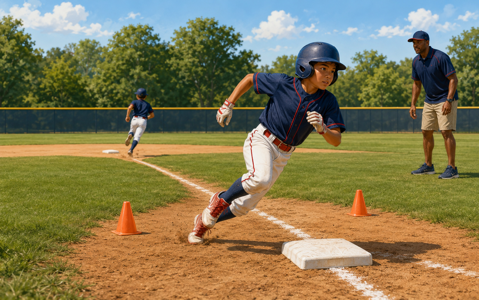 Home-to-Second Turns youth baseball drill demonstration